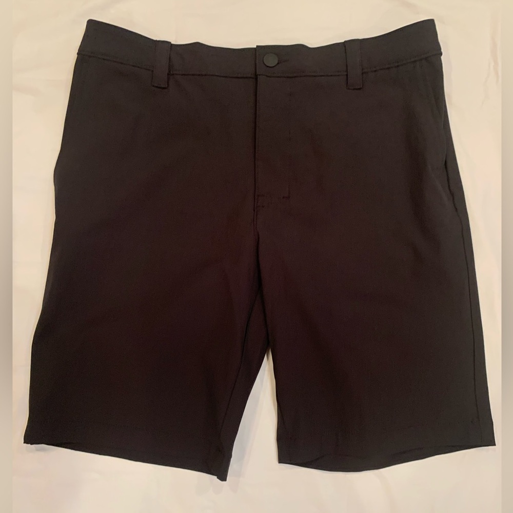Banana Republic Men's Black Microfiber Flat Front Shorts 34x10